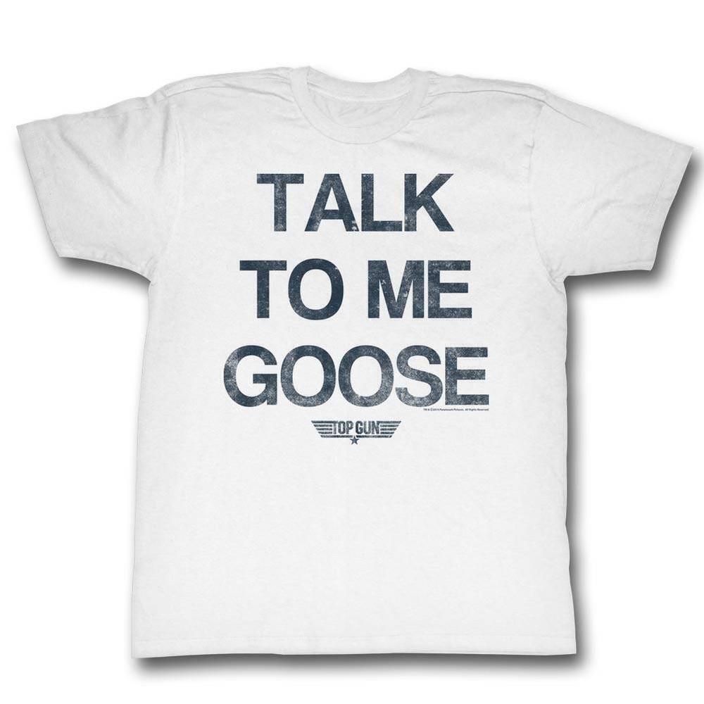 Top Gun Talk Goose White Adult T Shirt